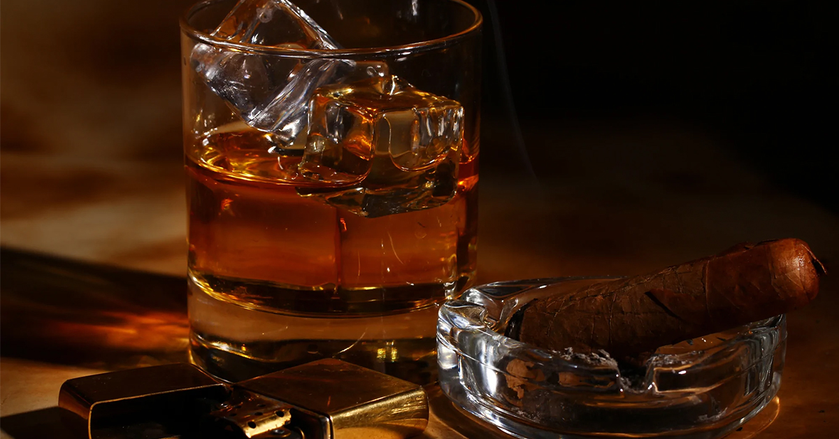 Cold Whiskey and Cigar Bar Lounge